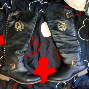 Kgm women zip up leather boots